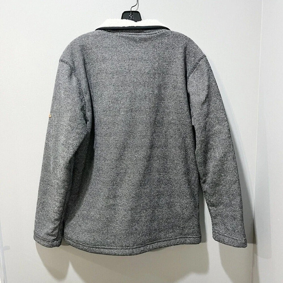 Orvis Men's Brighton Jacket M Gray 1/4 Zip Pullover Sherpa Sweater Sweatshirt - Picture 9 of 10